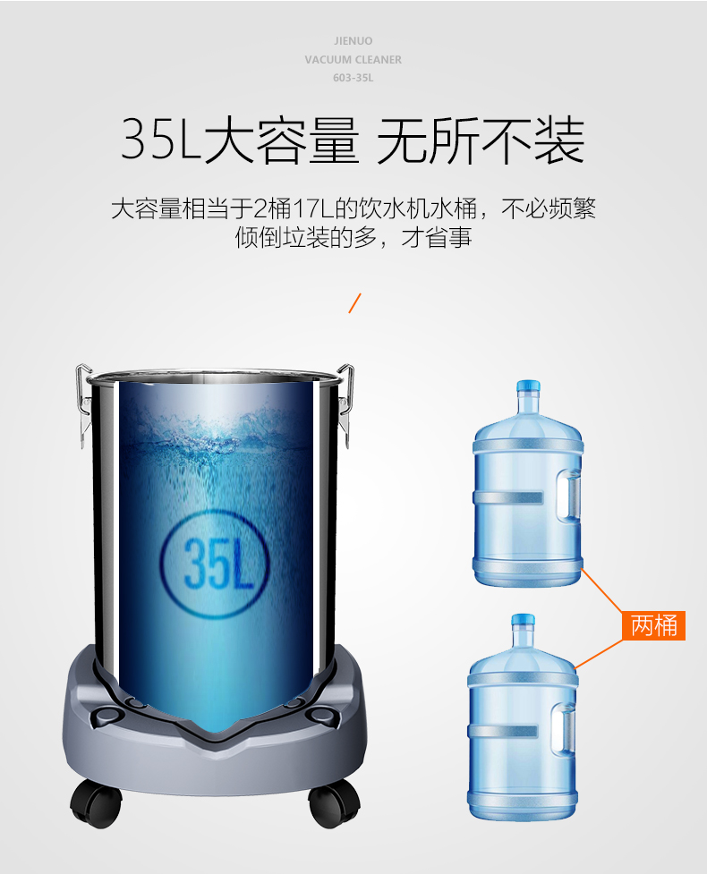 Máy hút bụi gia đình khô và ướt Jeno 1600W loại thùng bụi công nghiệp cao rửa xe xưởng - Máy hút bụi robot liectroux