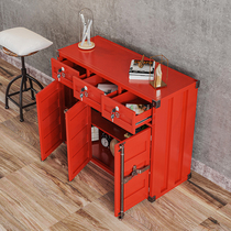 Industrial Wind Container Retro Cashier Desk Bar Table Iron Art Bar Cabinet Creative Corner Front Desk Reception Counter