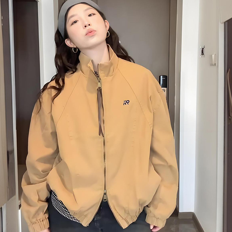 Miu Style, Veteran-Style Aesthetic Jacket, Vintage Classic Washed Short Coat for Women, Autumn and Winter