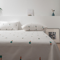 Nordic small frescoed whole cotton sheet Single piece 1 2 1 5 1 8 m Double pure cotton quilts