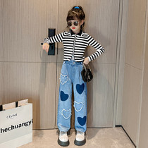 Girls Spring Clothes 2023 new Korean Edition Childrens Yang Fashion Spring in the Big Child Girls Clothes two pieces