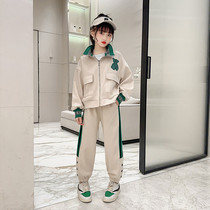 Girlsnet red suit spring dress 2023 new childhood fashionable clothing trend children sports two sets