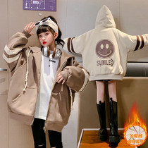 Girls coat in autumn and winter dress 2022 new gas fashionable childrens cotton thickening winter warm coat