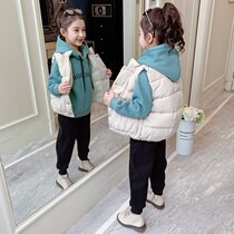 Childrens clothing girl suit autumn and winter dress 2021 new gas fashion sweater children plus thicker net red three pieces