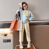 Girlsclothes spring dress 2023 new Korean edition of childhood childhood sports two sets