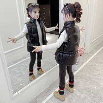 Girl Waistcoat Jacket 2021 Autumn Winter New Fashion Girl Thickened Down Cotton Vest Ocean Qi Children Outside Wearing Tide