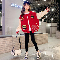Girls Spring Costume 2022 new Korean Gas Net Red Jacket Children Spring and Autumn Baseball Clothing Street tide