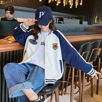 Girls Spring Costume 2022 New Child Sweater in Big Child Baseball Gas Gas Girl Jacket