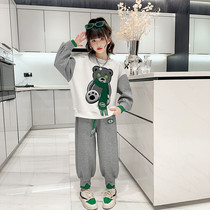 Girls dress bear clothes 2023 spring clothing new childhood fashionable children sports two sets