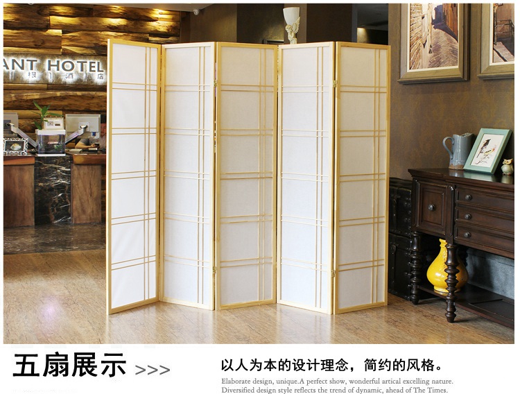 Shang Fanle không dệt kiểu Nhật gấp gỗ rắn hoạt động màn hình đơn giản hiên nhà hàng cắt di động - Màn hình / Cửa sổ khung cửa gỗ