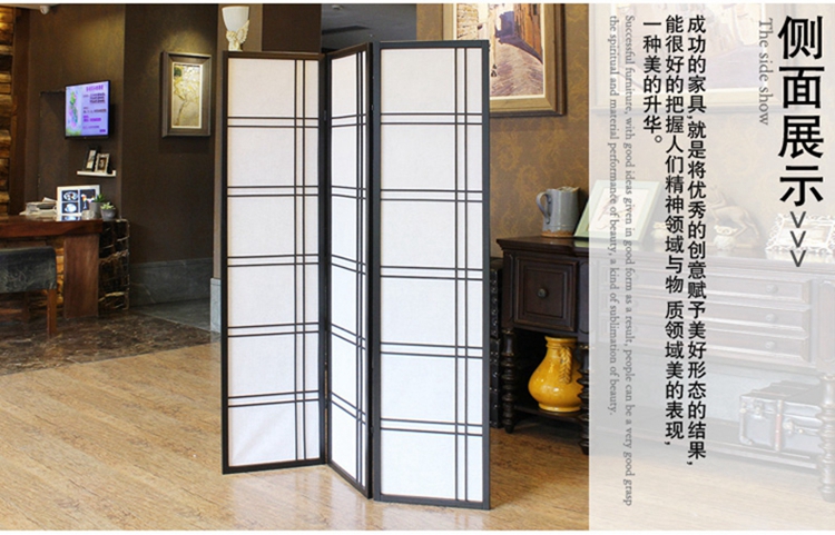 Shang Fanle không dệt kiểu Nhật gấp gỗ rắn hoạt động màn hình đơn giản hiên nhà hàng cắt di động - Màn hình / Cửa sổ khung cửa gỗ