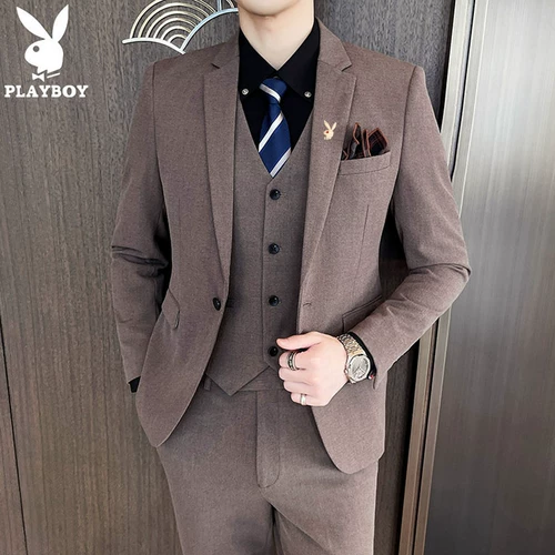 Playboy, осенний комплект, тонкий пиджак классического кроя для отдыха, в корейском стиле