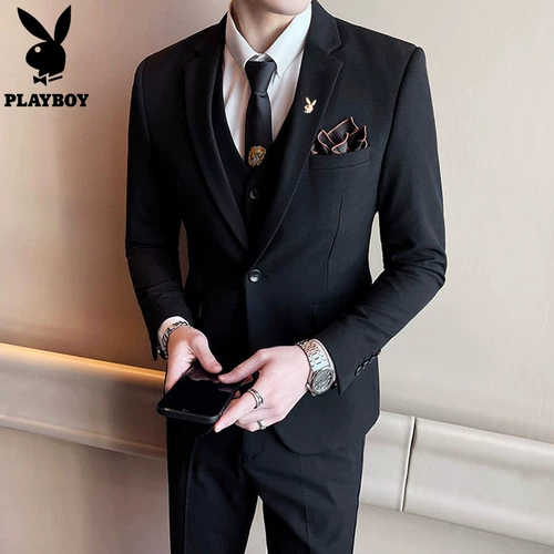 Playboy, осенний комплект, тонкий пиджак классического кроя для отдыха, в корейском стиле