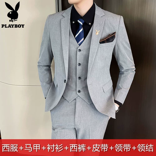 Playboy, осенний комплект, тонкий пиджак классического кроя для отдыха, в корейском стиле