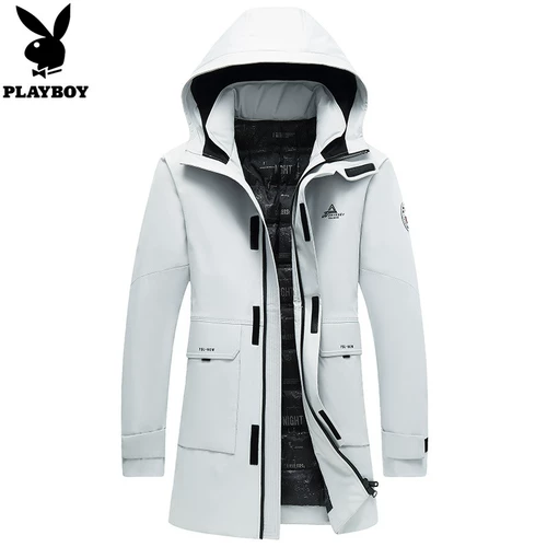 Playboy, пуховик, длинная утепленная куртка, комплект с пухом, в корейском стиле, средней длины
