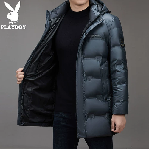 Playboy, демисезонный длинный пуховик для мальчиков, приталенная утепленная куртка, комплект с пухом, большой размер