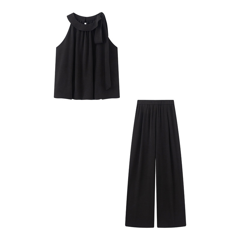 M Mall Same Style 2026 Summer New Halter Neck Tie Sleeveless Shirt and Long Pants Two-Piece Set 1H4920031 M Mall Same Style 2026 Summer New Halter Neck Tie Sleeveless Shirt and Long Pants Two-Piece Set 1H4920031