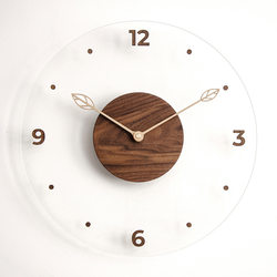 Simple Nordic wall clock creative solid wood acrylic glass home living room wall clock decorative clock Wall Clock