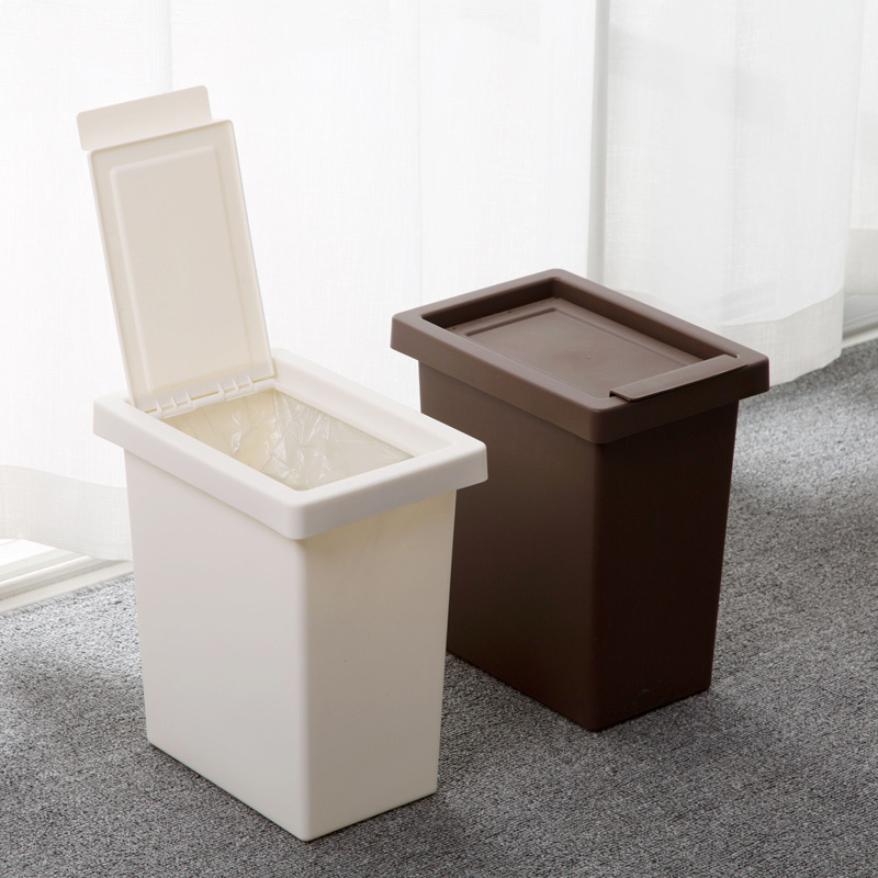 Nordic Style Lidded Trash Can for Home Use in the Toilet, Bathroom, Kitchen, Living Room, Bedroom, Storage Bin, Simple Wastebasket