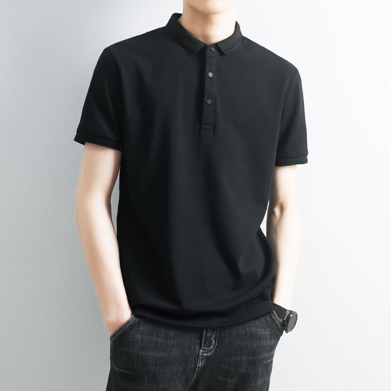 Summer short sleeve T-shirt polo shirt male turn over breathable pure color casual 100 hitch a man with a T-shirt summer dress