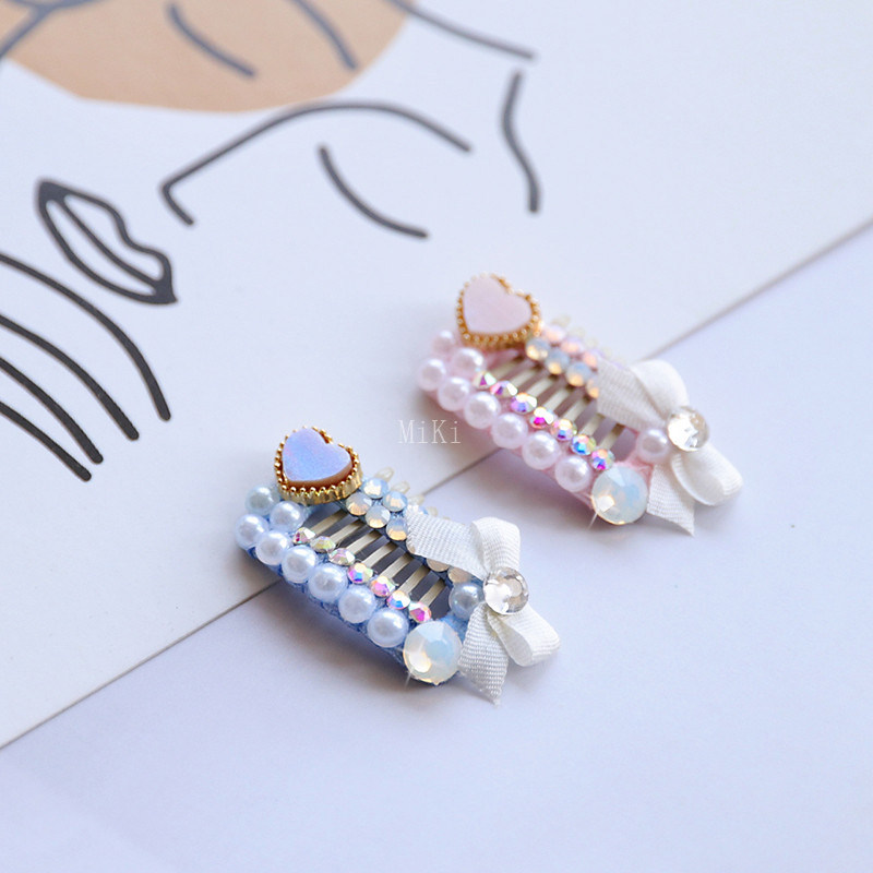 MiKi Pet HairPin Heart of the Sea Comb Clip Yorkshire Maltese Hair Clip Handmade Hair Accessories Headflower