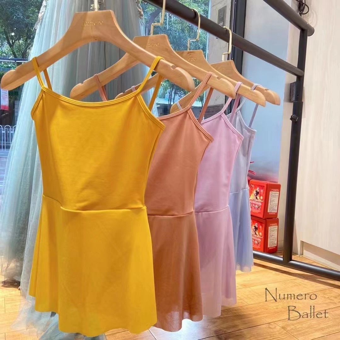 New Comic Ballet Children Dance Dress Light Blue Harness Practice Girl Dancing Skirt Ballet Dancer Dress Gymnastics Suit