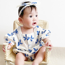 Baby girls summer thin climbing suit net celebrity newborn cute one-piece baby super cute hai triangle bag fart coat