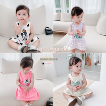 Baby dress 0-3 years old baby summer dress girls cartoon dress summer thin little girl foreign dress