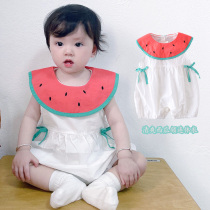 Baby jumpsuit summer thin cotton newborn climbing suit Internet celebrity baby girl summer dress cute fart clothes super cute