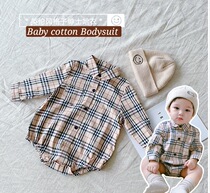 Baby British style sub-shirt one-piece foreign newborn spring and autumn long-sleeved fart coat boy baby climbing suit