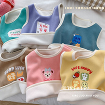 Childrens double-sided velvet vest 0-5 years old autumn and winter wear baby girl top boy cartoon jumper warm vest tide