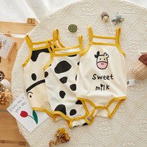 INS baby jumpsuit summer thin sleeveless baby suspender bag fart coat super cute hai newborn crawler cute