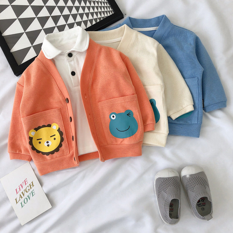 Infant jacket Spring and autumn baby boy clothes female boy Spring loaded cardio-hoodie breathable spring children's blouses Korean version