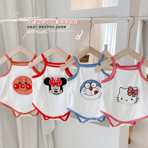 Baby suspenders vest wrapped fart clothes breathable crawling clothes summer thin male and female baby foreign onesies super cute