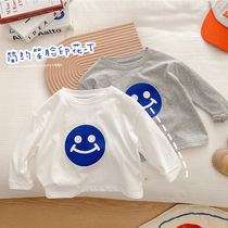 Kids smiley long sleeve t-shirt spring and autumn baby foreign cartoon undershirt boy fashion sweatshirt baby top