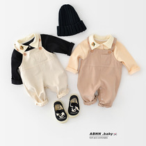 ins Korean version baby suspenders mens and womens baby casual pants big PP pants childrens one-piece suspenders loose trousers