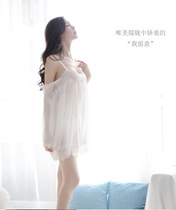 Erotic underwear European and American sexy strapless sling nightgown perspective mesh pajamas uniform temptation cover