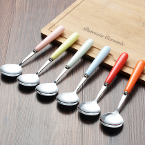 Color ceramic handle stainless steel spoon watermelon snack fruit fork meal fork meal meal meal meal meal meal meal meal meal meal tablespoon Western meal knife spoon