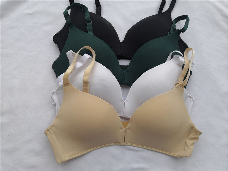 D25-16 Outlet Japan No Steel Ring Bra Underwear Bra Bra Pure Color Comfort Girl small size up and down thick