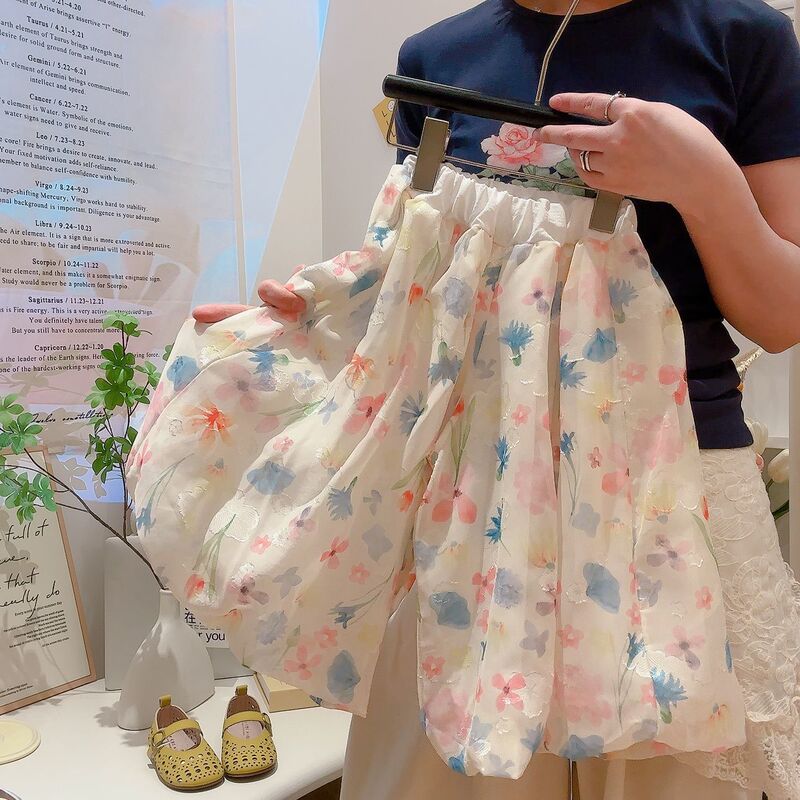 2026 New Summer Floral Flowy Pants for Older Children, Thin and Cool Straight Wide-Leg Pants with Floral Design, Mosquito-Proof Pants 2026 New Summer Floral Flowy Pants for Older Children, Thin and Cool Straight Wide-Leg Pants with Floral Design, Mosquito-Proof Pants