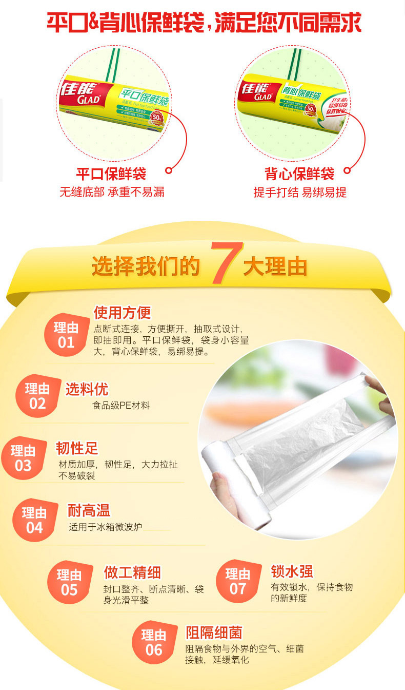 Glad 美国佳能保鲜袋组合装 450只 图7