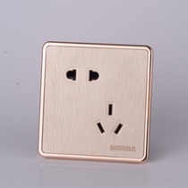 Sino-german Simon Socket Switch M5 Champagne Wire Drawing Gold 86 Type Misplaced Five-Hole Socket Switch Home Socket panel