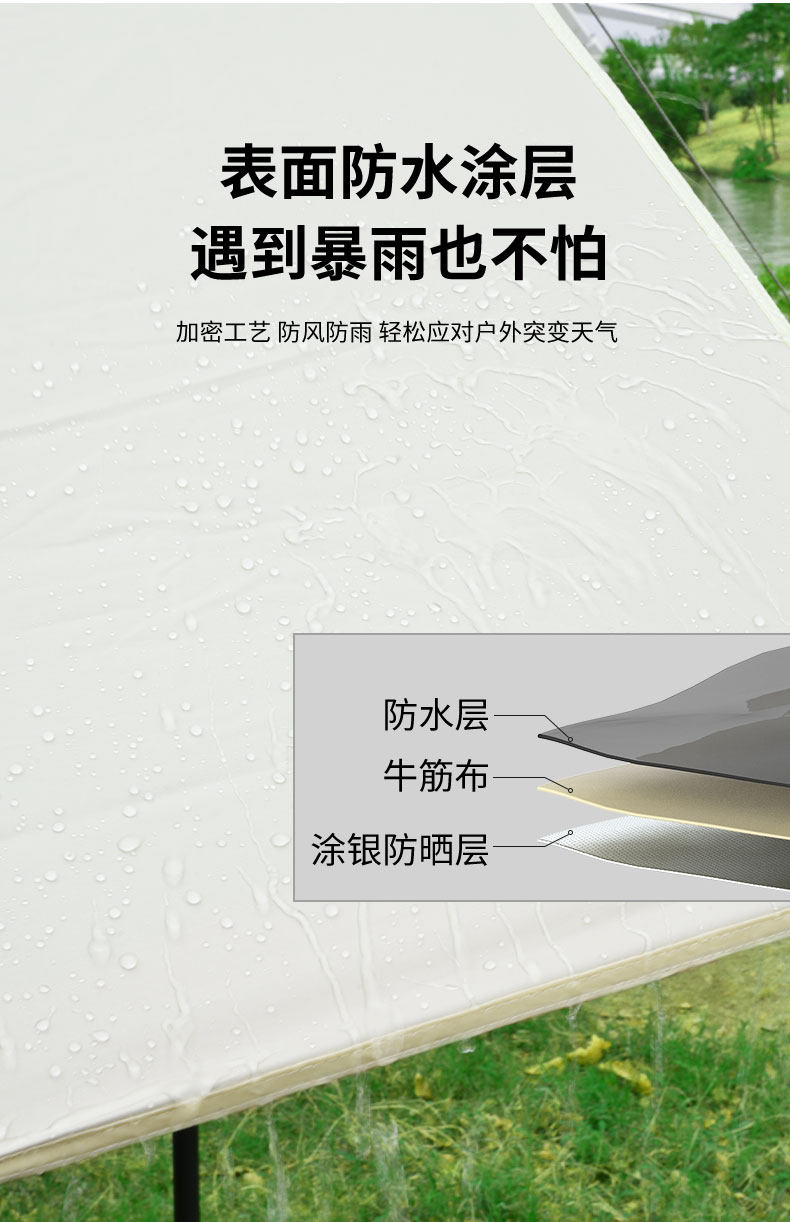 Атриум 客友天幕帐篷户外折叠便携式防晒防雨加厚黑胶野炊露营装备遮阳棚 Friends of fishing tackle