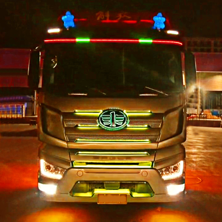 Truck 24V special LED net sun visor streamer marquee remote control flashing colorful flowing water decorative lights special car