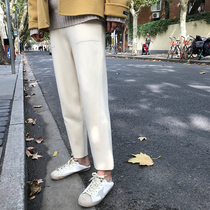 77 store grandma pants womens autumn and winter 2020 new nine-point casual pants loose knitted harun radish pants