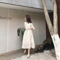 77 store 2020 new womens spring mid-length waist loose printed skirt chic small floral dress