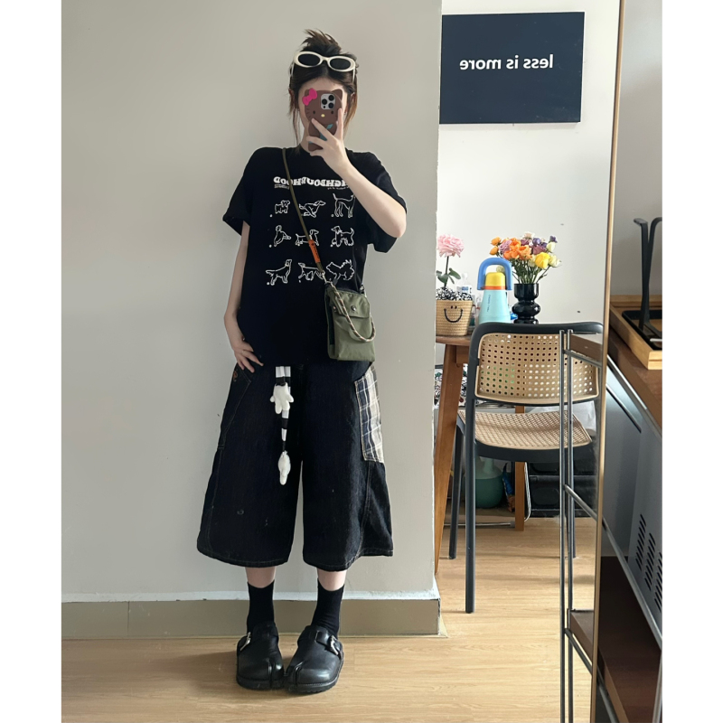 American Retro Style Women's Cropped Jeans 2026 Summer New High-Waisted Loose Slimming Versatile 7/8 Length Wide-Leg Pants American Retro Style Women's Cropped Jeans 2026 Summer New High-Waisted Loose Slimming Versatile 7/8 Length Wide-Leg Pants