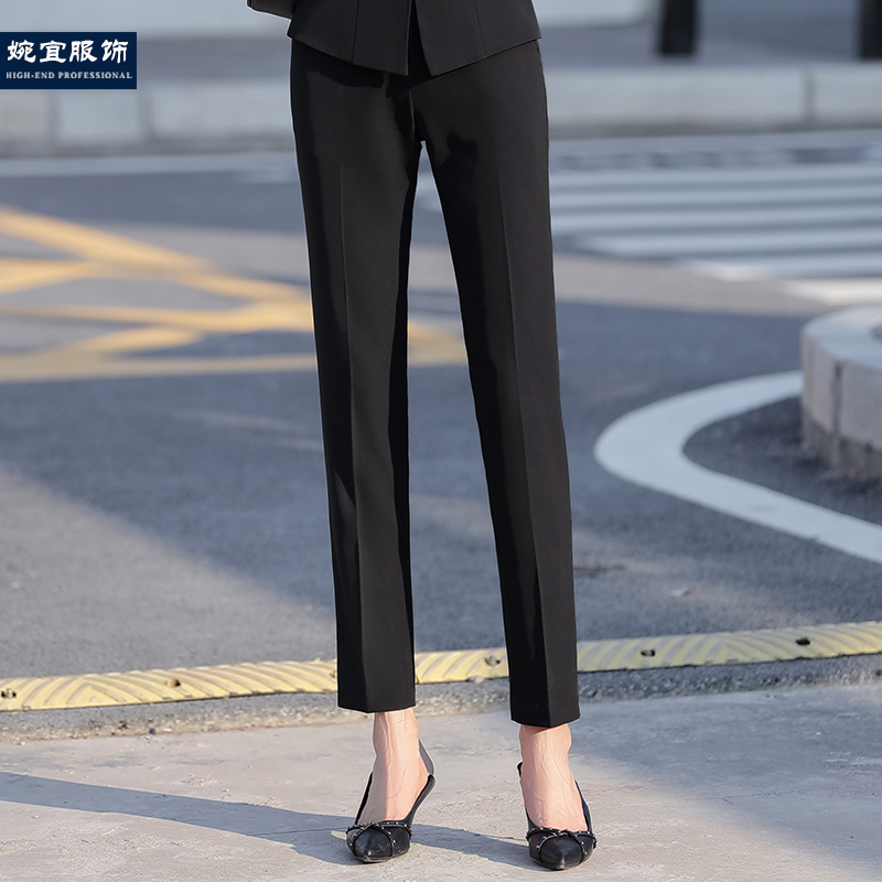 Spring and summer new Korean version of women's pants professional slim figure thin straight pants pipe pants large size casual women's trousers