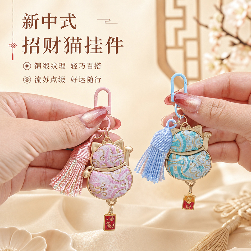 Songjin Lucky Cat Keychain Pendant for Wealth and Prosperity, Wallet Decoration, Creative Gift for Girls, Backpack Pendant Gift Songjin Lucky Cat Keychain Pendant for Wealth and Prosperity, Wallet Decoration, Creative Gift for Girls, Backpack Pendant Gift