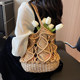 This year's popular bag women's large capacity 2023 new spring and summer straw woven single shoulder bag explosive style woven hollow tote bag